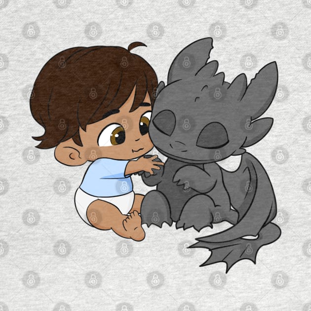 Birthday boy 2, how to train your dragon, baby dragon toothless and hiccup, BLM by PrimeStore